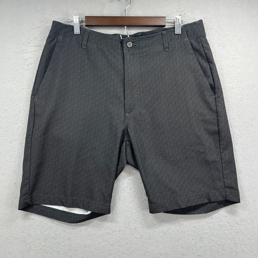 Pebble Beach Golf Shorts Mens 36 Black Micro Dot Performance Stretch Athleisure